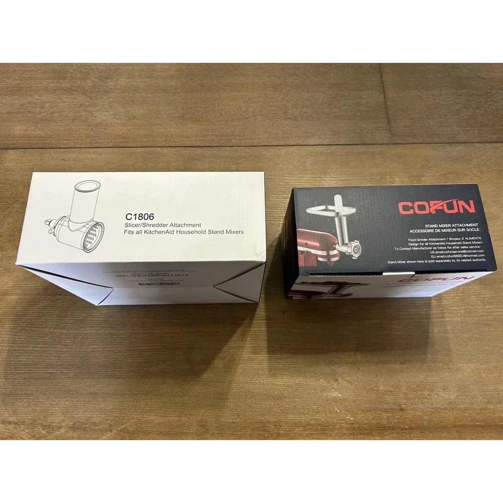 NIB Meat Grinder/Stainless Steel Slicer Shredder Attachment for Kitchenaid Stand